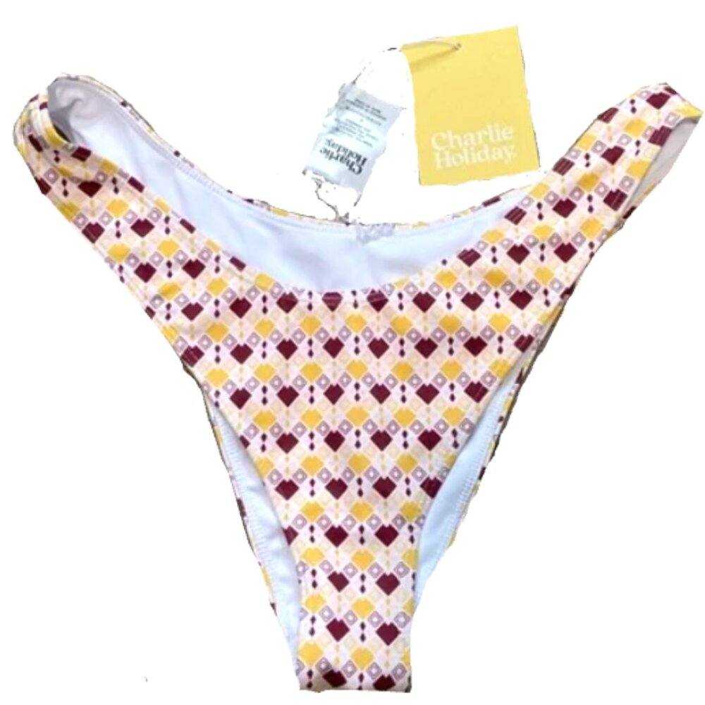 Brand New Charlie Holiday Reversible Bikini Swim Bottoms, "Mylo Brief"